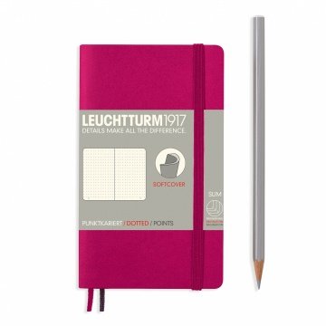 Leuchtturm1917 Not Defteri Cep Boy (A6), Yumuşak Kapak, 121 Numaralandırılmış Sayfa, Noktalı - Vişne