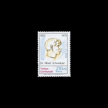 Dr 100e anniversaire de la naissance d'Albert Schweitzer (14 janvier 1975) - Collection de timbre de la République de Türkiye