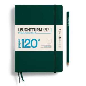 Leuchtturm1917 Not Defteri Orta Boy (A5), Edition 120G, Orman Yeşili - Noktalı