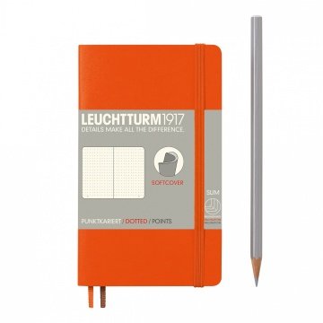 Leuchtturm1917 Not Defteri Cep Boy (A6), Yumuşak Kapak, 121 Numaralandırılmış Sayfa, Noktalı - Turuncu