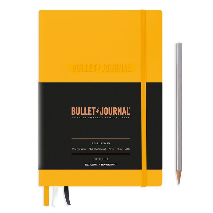 Leuchtturm1917 Bullet Journal 2 Not Defteri, Orta Boy (A5), Sert Kapak, 206 Numaralandırılmış Noktalı Sayfa, Sarı24