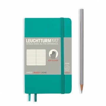 Leuchtturm1917 Not Defteri Cep Boy (A6), Yumuşak Kapak, 121 Numaralandırılmış Sayfa, Çizgili - Zümrüt Yeşil