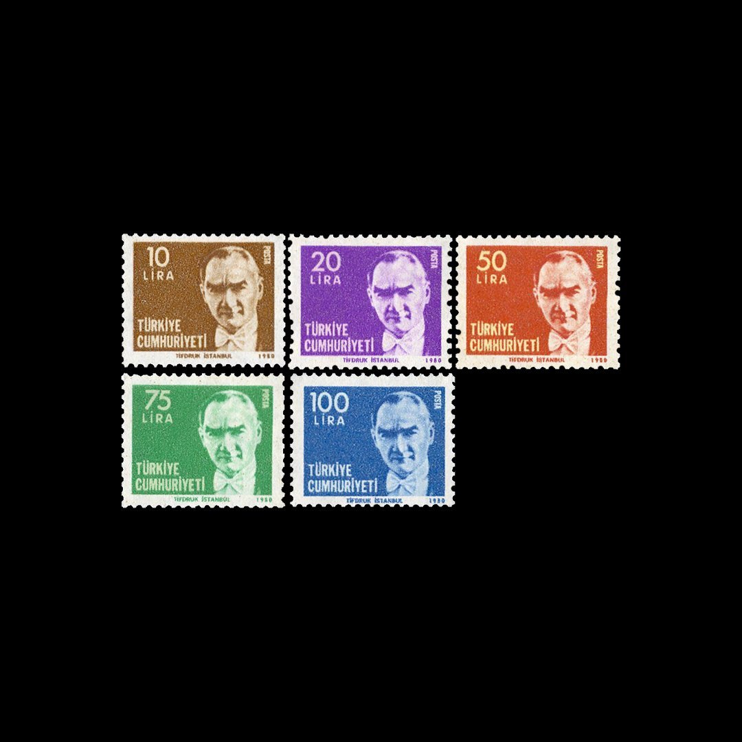 Sürekli Posta Pulları (10 Aralık 1980) - Türkiye Cumhuriyeti Pul Koleksiyonu