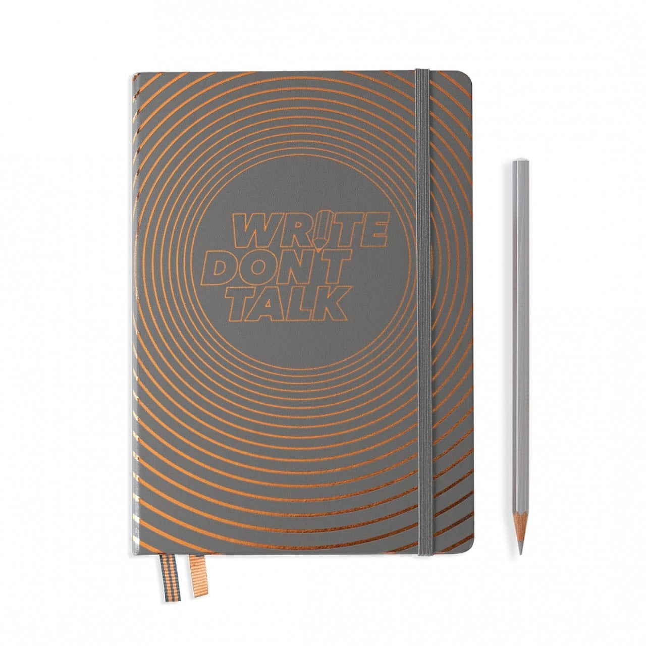 Leuchtturm1917 Write, don't talk Temalı Not Defteri, A5 (Orta Boy), 251 Noktalı Sayfa, Sert Kapak, Antrasit Gri