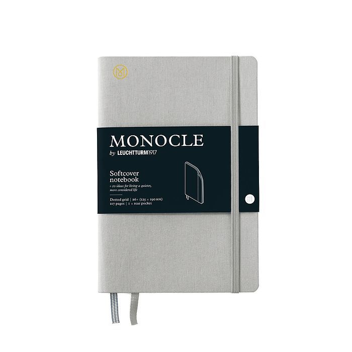 Leuchtturm1917 Monocle Serisi, Yumuşak Kapak, 192 Numaralandırılmış Sayfa, Noktalı B6+ (125 x 190 mm) - Açık Gri