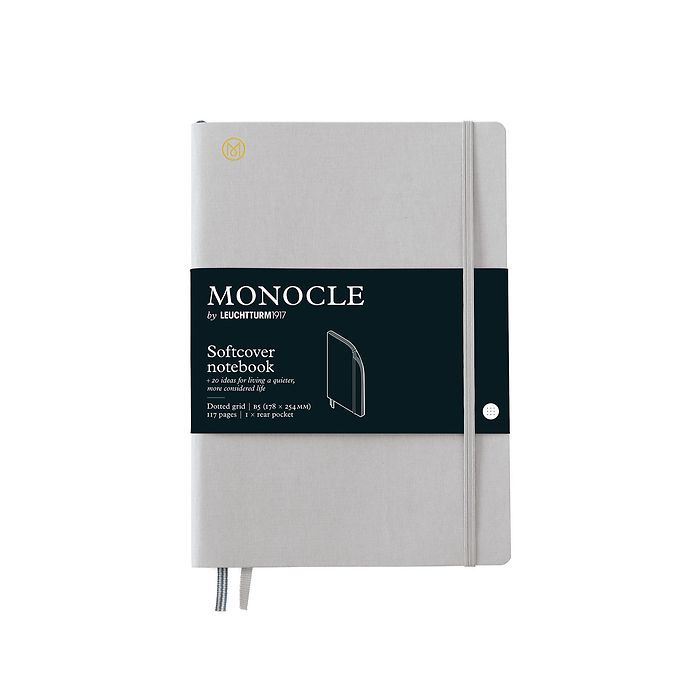 Leuchtturm1917 Monocle Serisi, Yumuşak Kapak, 192 Numaralandırılmış Sayfa, Noktalı B5 (178 x 254 mm) - Açık Gri