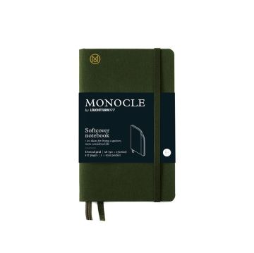 Leuchtturm1917 Monocle Serisi, Yumuşak Kapak, 192 Numaralandırılmış Sayfa, Noktalı A6 (90 x 150 mm) - Zeytin Yeşili