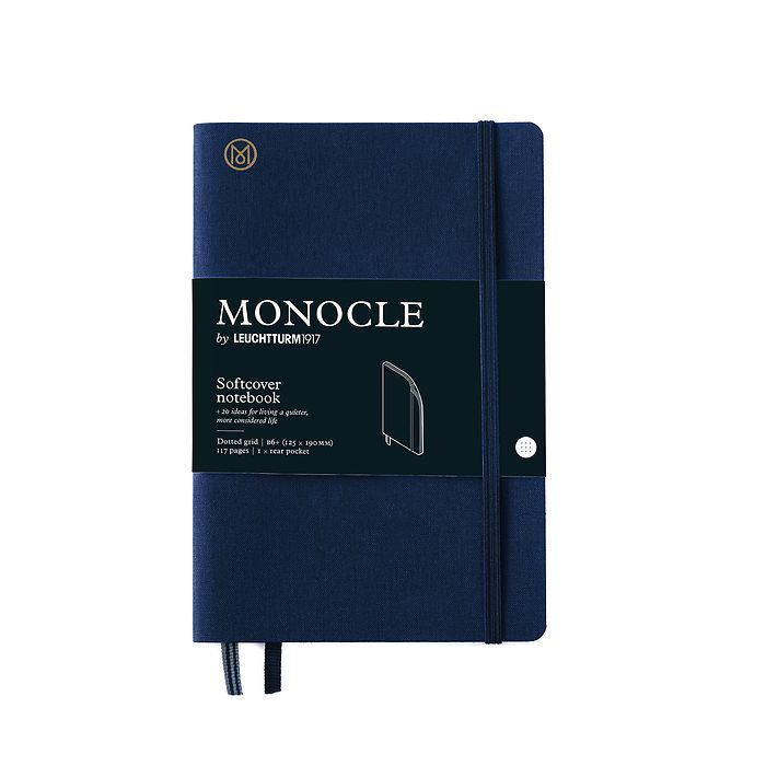 Leuchtturm1917 Monocle Serisi, Yumuşak Kapak, 192 Numaralandırılmış Sayfa, Noktalı B6+ (125 x 190 mm) - Lacivert