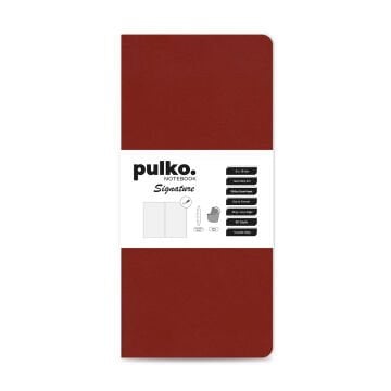 PULKO Notebook Signature Not Defteri, Terzi Dikiş, 90gr. Ivory, Düz, (0750), 90x190mm / (64 Sayfa) - Kırmızı