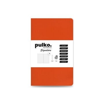 PULKO Notebook Signature Not Defteri, Terzi Dikiş, 90gr. Ivory, Düz, (0750), 90x140mm / (64 Sayfa) - Turuncu