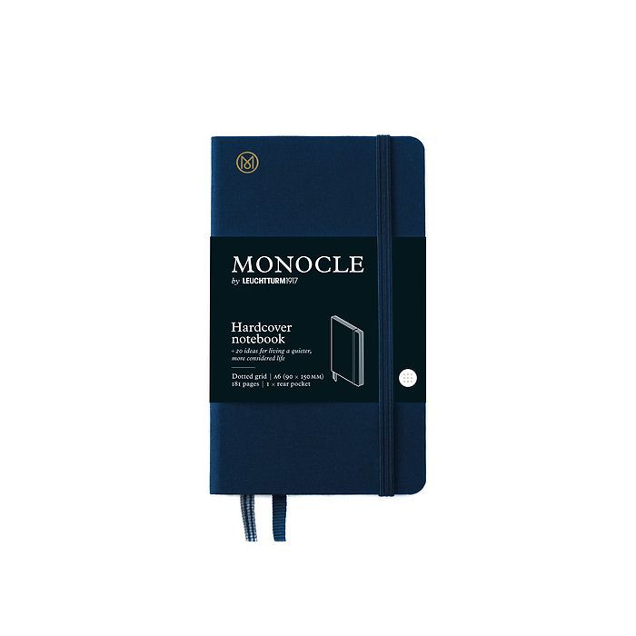 Leuchtturm1917 Monocle Serisi, Sert Kapak, 192 Numaralandırılmış Noktalı Sayfa, A6 (90 x 150 mm) - Lacivert