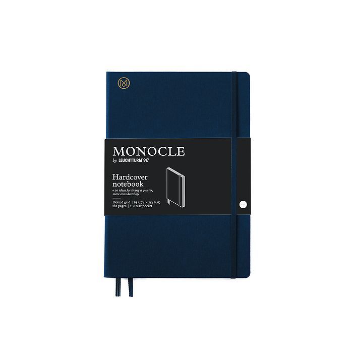 Leuchtturm1917 Monocle Serisi, Sert Kapak, 192 Numaralandırılmış Noktalı Sayfa, B5 (178 x 254 mm) - Lacivert