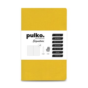 PULKO Notebook Signature Not Defteri, Terzi Dikiş, 90gr. Ivory, Düz, (0750), 130x210mm / (96 Sayfa) - Limon Sarı