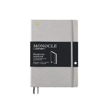 Leuchtturm1917 Monocle Serisi, Sert Kapak, 192 Numaralandırılmış Noktalı Sayfa, B5 (178 x 254 mm) - Açık Gri