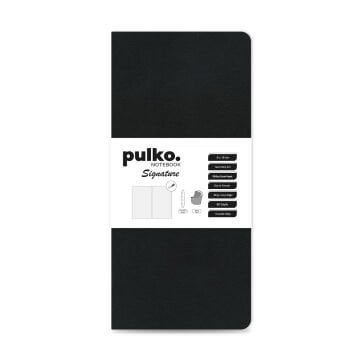 PULKO Notebook Signature Not Defteri, Terzi Dikiş, 90gr. Ivory, Düz, (0750), 90x190mm / (64 Sayfa) - Siyah