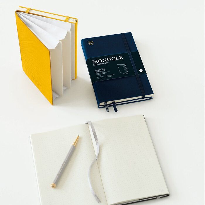 Leuchtturm1917 Monocle Series, Accordion Notebook, Bag Size (B6+), Hard Cover, 181 Numbered Pages,