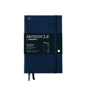 Leuchtturm1917 Monocle Serisi, Akordeon Notebook, Çanta Boy (B6+), Sert Kapak, 181 Numaralandırılmış Sayfa, Lacivert