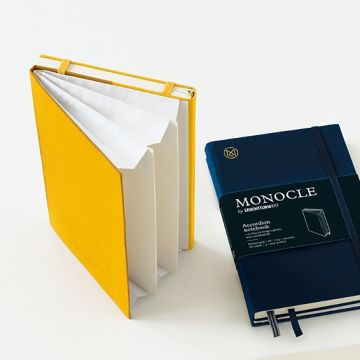 Leuchtturm1917 Monocle Serisi, Akordeon Notebook, Çanta Boy (B6+), Sert Kapak, 181 Numaralandırılmış Sayfa, Lacivert