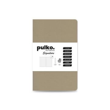 PULKO Notebook Signature Not Defteri, Terzi Dikiş, 90gr. Ivory, Düz, (0750), 90x140mm / (64 Sayfa) - Bej
