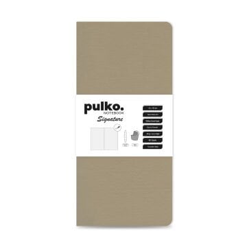 PULKO Notebook Signature Not Defteri, Terzi Dikiş, 90gr. Ivory, Düz, (0750), 90x190mm / (64 Sayfa) - Bej