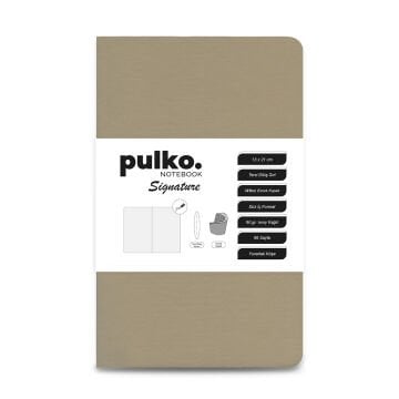 PULKO Notebook Signature Not Defteri, Terzi Dikiş, 90gr. Ivory, Düz, (0750), 130x210mm / (96 Sayfa) - Bej