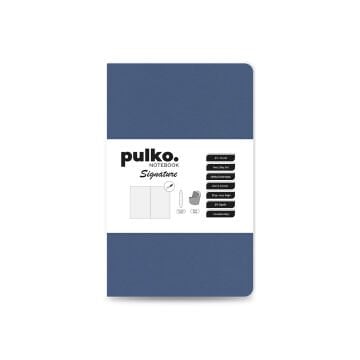 PULKO Notebook Signature Not Defteri, Terzi Dikiş, 90gr. Ivory, Düz, (0750), 90x140mm / (64 Sayfa) - Kot Mavi