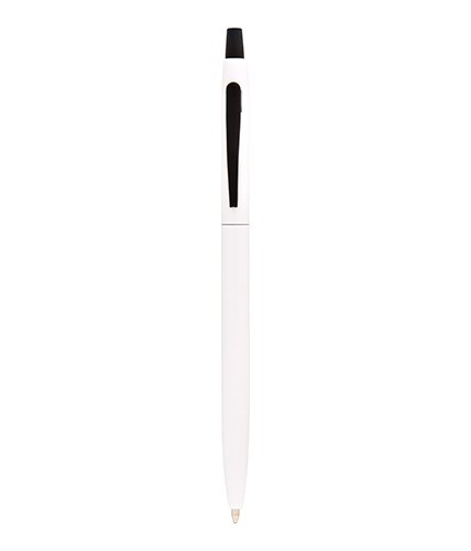 PULKO Promosyon Thin Touch Metal Kasa, Tükenmez Kalem, (Mavi Kartuşlu), Beyaz