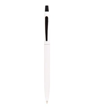 PULKO Promosyon Thin Touch Metal Kasa, Tükenmez Kalem, (Mavi Kartuşlu), Beyaz