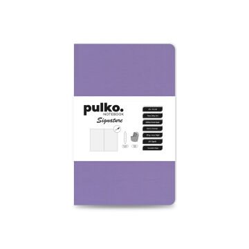 PULKO Notebook Signature Not Defteri, Terzi Dikiş, 90gr. Ivory, Düz, (0750), 90x140mm / (64 Sayfa) - Lila