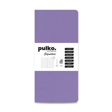 PULKO Notebook Signature Not Defteri, Terzi Dikiş, 90gr. Ivory, Düz, (0750), 90x190mm / (64 Sayfa) - Lila