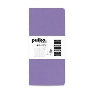 PULKO Notebook Signature Not Defteri, Terzi Dikiş, 90gr. Ivory, Düz, (0750), 90x190mm / (64 Sayfa) - Lila