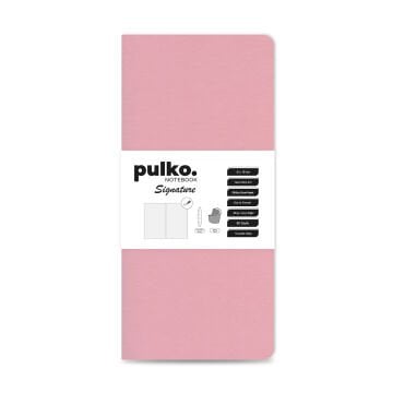 PULKO Notebook Signature Not Defteri, Terzi Dikiş, 90gr. Ivory, Düz, (0750), 90x190mm / (64 Sayfa) - Pudra