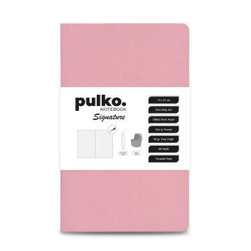 PULKO Notebook Signature Not Defteri, Terzi Dikiş, 90gr. Ivory, Düz, (0750), 130x210mm / (96 Sayfa) - Pudra