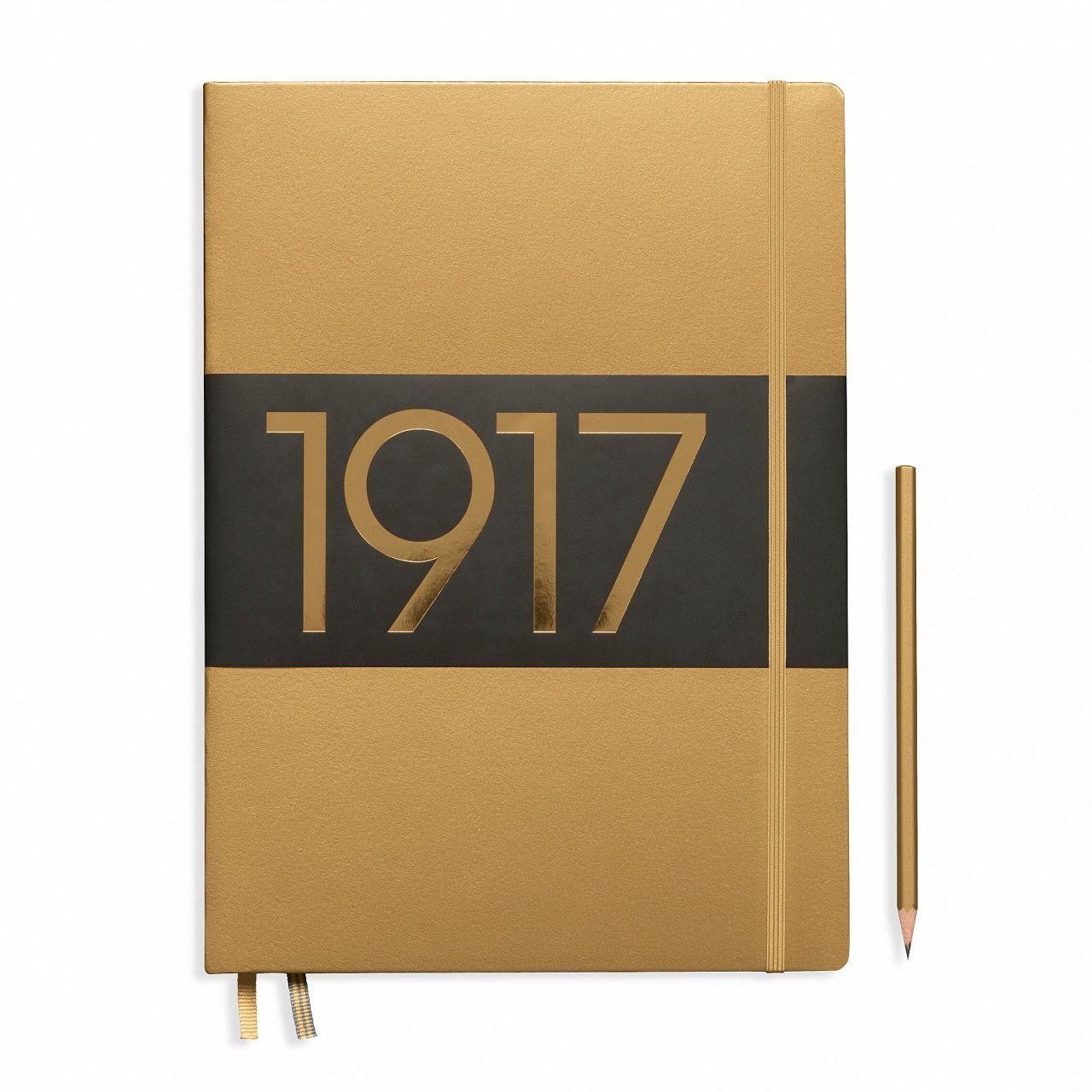 Leuchtturm1917 Master Slim (A4+) METALİK (Özel Seri) Not Defteri, Sert Kapak, Çizgili - Altın Sarısı