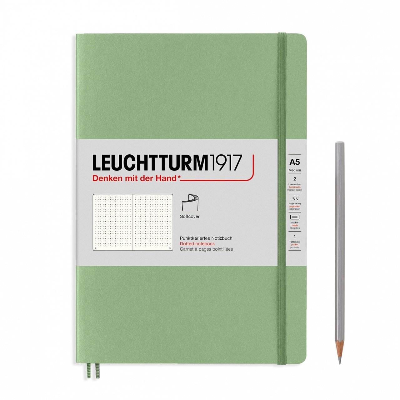 Leuchtturm1917 Not Defteri Orta Boy (A5), Pastel Tonlu Yumuşak Kapak, 123 Numaralandırılmış Sayfa, Ada Çayı - Noktalı