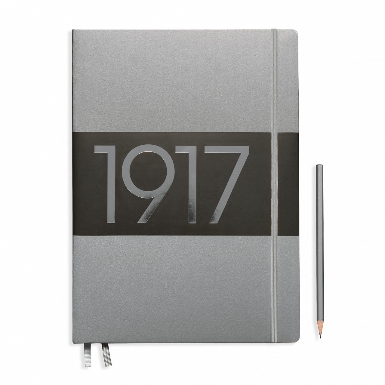 Leuchtturm1917 Master Slim (A4+) METALİK (Özel Seri) Not Defteri, Sert Kapak, Noktalı - Gümüş Gri