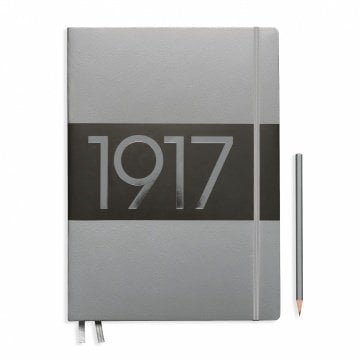 Leuchtturm1917 Master Slim (A4+) METALİK (Özel Seri) Not Defteri, Sert Kapak, Noktalı - Gümüş Gri