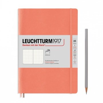 Leuchtturm1917 Not Defteri Orta Boy (A5), Pastel Tonlu Yumuşak Kapak, 123 Numaralandırılmış Sayfa, Bellini - Noktalı