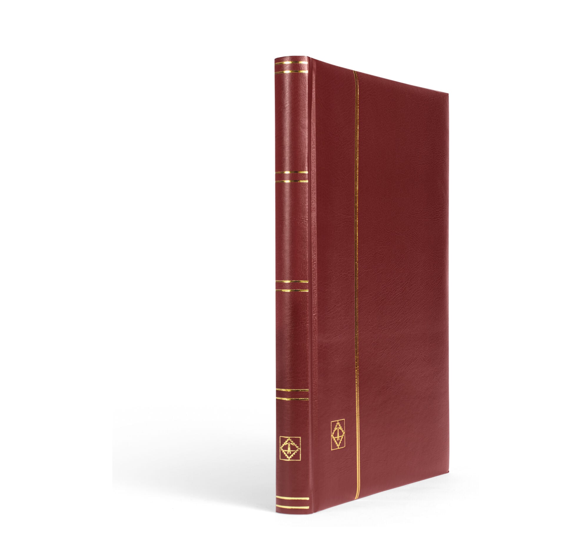 Leuchtturm Comfort Pul Defteri A4, 16 Yaprak, 32 Sayfa, Siyah Zemin, Dolgulu Kapak, Bordo