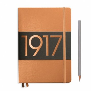 Leuchtturm1917 Orta Boy (A5) METALİK (Özel Seri) Not Defteri, Sert Kapak, Düz - Bakır