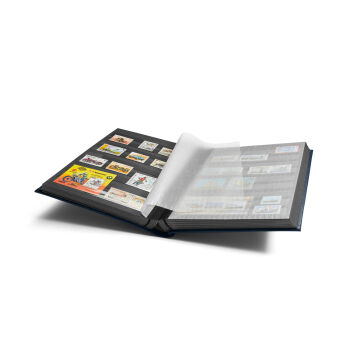 Leuchtturm Comfort Pul Defteri A4, 32 Yaprak, 64 Sayfa, Siyah Zemin, Dolgulu Kapak, Lacivert