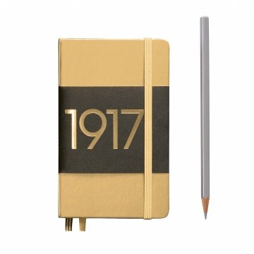 Leuchtturm1917 Cep Boy (A6) METALİK (Özel Seri) Not Defteri, Sert Kapak, Çizgili - Altın Sarısı