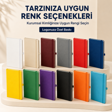 Promosyon Klasik 224 Sayfa Termo Suni Deri Kapak Çizgili Not Defteri 13 X 21 cm,