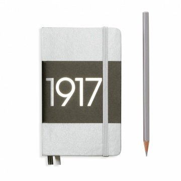 Leuchtturm1917 Cep Boy (A6) METALİK (Özel Seri) Not Defteri, Sert Kapak, Noktalı - Gümüş Gri