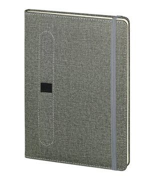 PULKO Notebook Not Defteri, (15x21cm), Termo Deri, Sert Kapak, 224 Sayfa, Çizgili, 002, Gri
