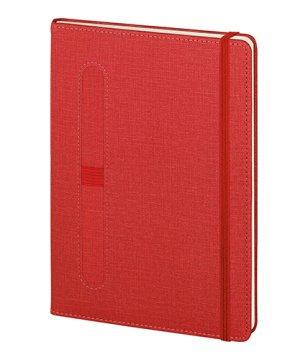 PULKO Notebook Not Defteri, (15x21cm), Termo Deri, Sert Kapak, 224 Sayfa, Çizgili, 002, Kırmızı
