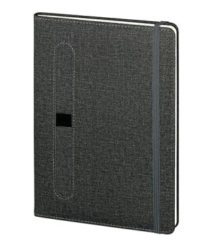 PULKO Notebook Not Defteri, (15x21cm), Termo Deri, Sert Kapak, 224 Sayfa, Çizgili, 002, Siyah