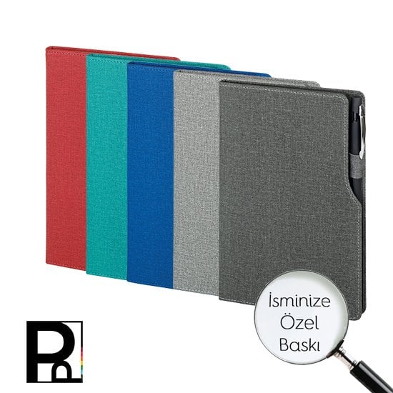 PULKO Notebook Not Defteri, (15x21cm), Termo Deri, Sert Kapak, 224 Sayfa, Kalem Takma Yerli, Çizgili, 005,
