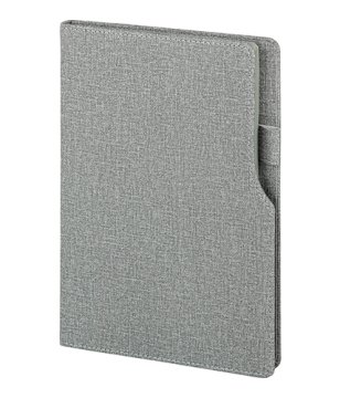 PULKO Notebook Not Defteri, (15x21cm), Termo Deri, Sert Kapak, 224 Sayfa, Kalem Takma Yerli, Çizgili, 005, Gri