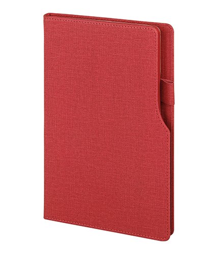 PULKO Notebook Not Defteri, (15x21cm), Termo Deri, Sert Kapak, 224 Sayfa, Kalem Takma Yerli, Çizgili, 005, Kırmızı